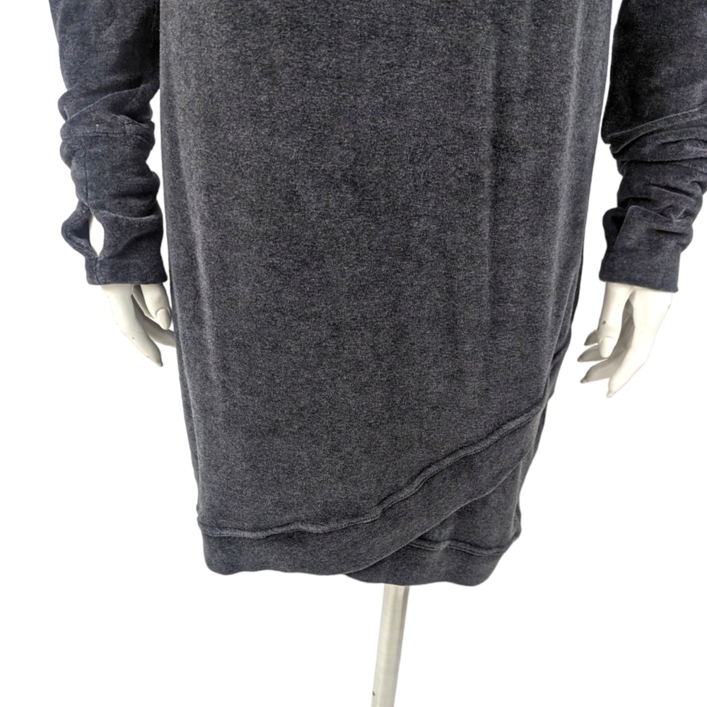 Athleta Cross Cross Velour Sweater Dress Womens Medium Grey Long Sleeve Pullover - Picture 4 of 12